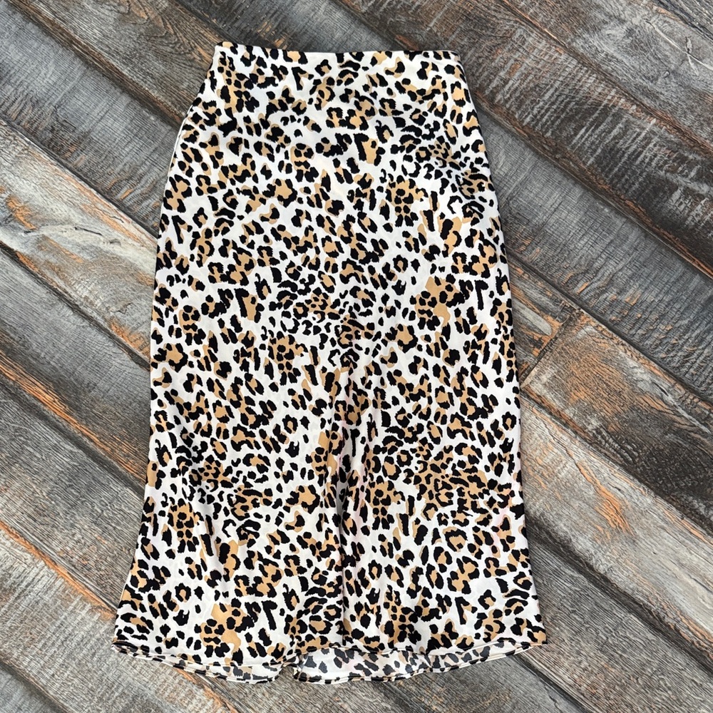 Babaton Leopard Print high waisted Pencil Skirt - Black and Tan size 2
